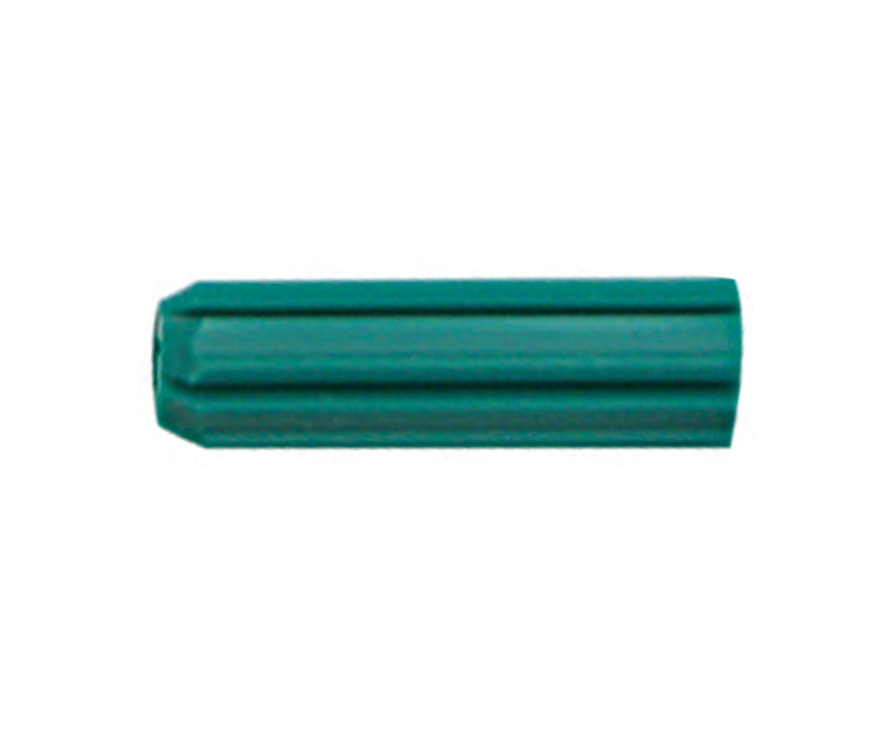 Green 7mm Wall plugs for fixing into Brick or Concrete