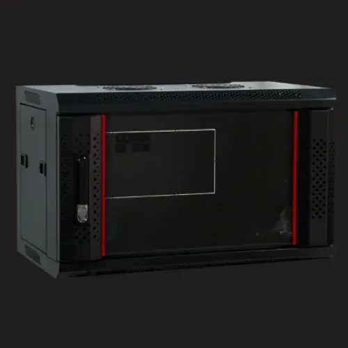 6RU 550 Deep HINGED Data Cabinet Black