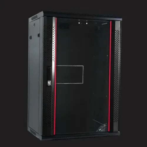 18RU 550 Deep HINGED Data Cabinet Black