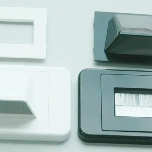 Bullnose Wallplate with brushes (can be mounted flush)